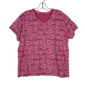 Fresh Produce Seashore Heritage Logo Short Sleeve Top Papaya Fruit Womens 1X